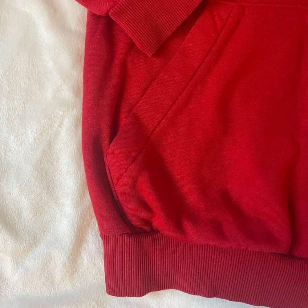 Adidas Red Hoodie with Manchester United Emblem